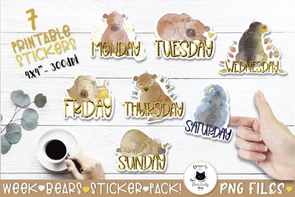 Download Cute Bear Stickers | Planner Stickers - Cute bear Collection
