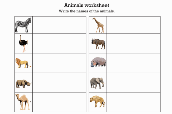 Download Printable Animals Worksheet - Printable animals Collection