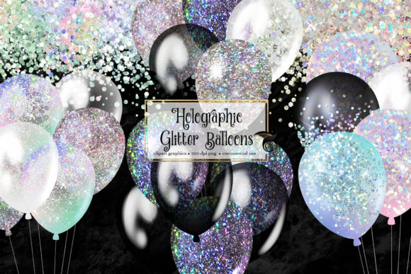 Download Holographic Glitter Balloons Clipart - Holographic glitter Collection
