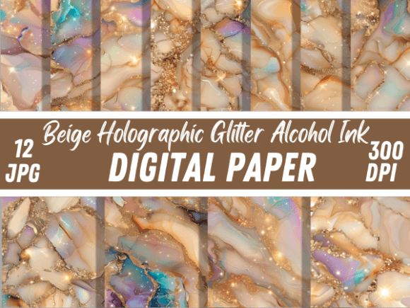 Download Beige Holographic Glitter Alcohol Ink - Holographic glitter Collection