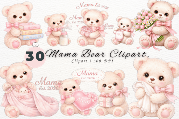 Download Cute Bear Floral Clipart,Mother's Day - Cute bear Collection