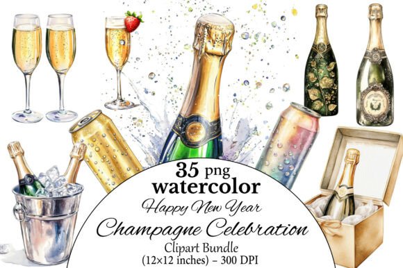 Download Happy New Year Champagne Celebration Cli - Celebration Collection