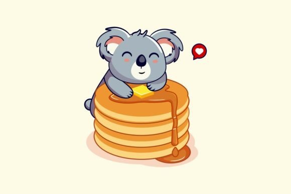 Download Cute Koala Eating Pancakes - Premium Resources