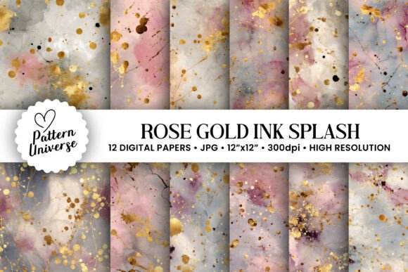 Download Rose Gold Ink Splash Backgrounds - Backgrounds Collection