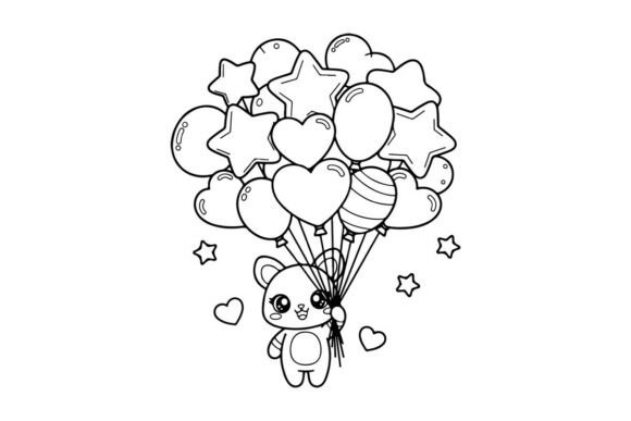 Download Cute Bear with Heart Balloons Love Celeb - Cute bear Collection