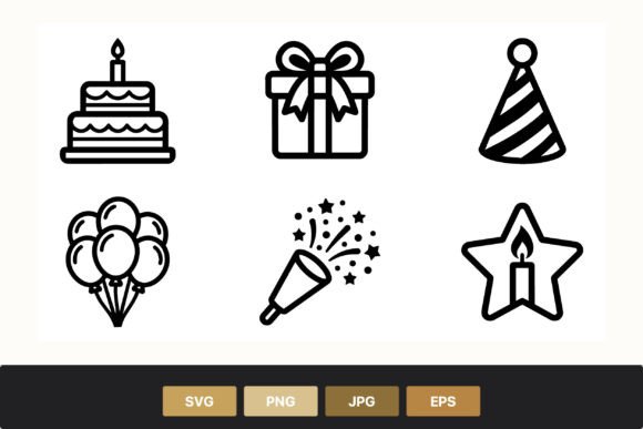 Download Birthday Party Celebration Black and - Celebration Collection