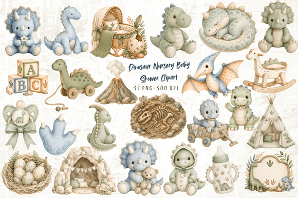 Download Dinosaur Nursery Baby Shower Clipart - Baby shower clipart Collection