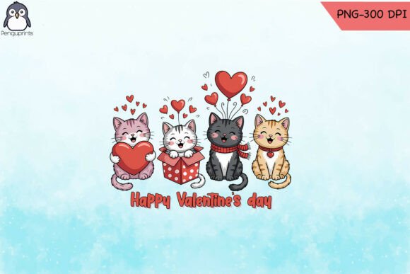 Download Cute Cat Valentine's Day Celebration PNG - Celebration Collection