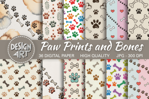 Download Paw Prints and Bones Pattern - Premium Resources