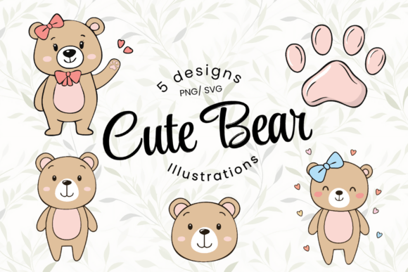 Download Cute Bear Illustrations Set - Cute bear Collection