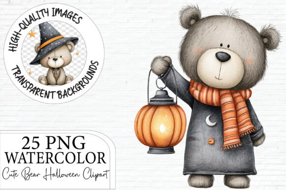 Download Cute Bear Halloween Clipart Bundle PNG - Cute bear Collection
