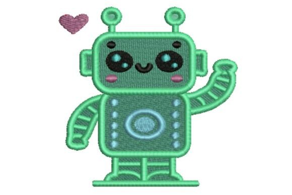 Download Loveable Robot Embroidery - Premium Resources