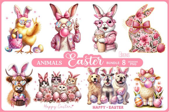 Download Easter Bundle Rabbit Cat Dog Clipart - Cat dog clipart Collection