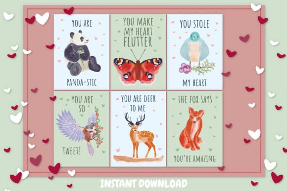 Download Printable Animals Valentine Cards - Printable animals Collection