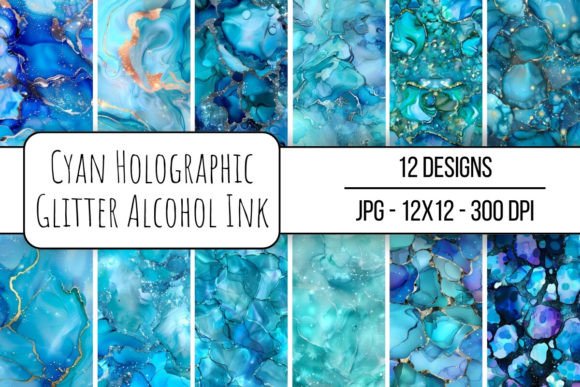 Download Cyan Holographic Glitter Alcohol Ink - Holographic glitter Collection