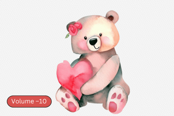 Download Valentine &amp; Cute Bear Watercolor Vol–10 - Cute bear Collection