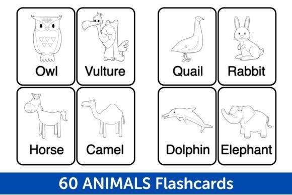 Download 60 Printable Animals Flashcards - Printable animals Collection